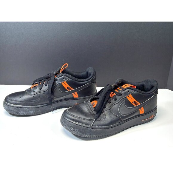 Nike Air Force 1 Low LV8 KSA CT4683-001 Kids US 7Y Shoes Black Leather Sneakers - Picture 2 of 16